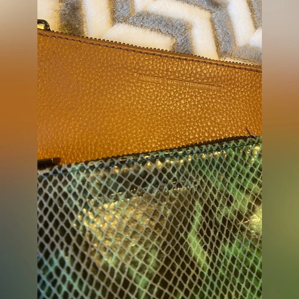 Aimee Kestenberg 100% Leather Wristlet Tan - Picture 5 of 7